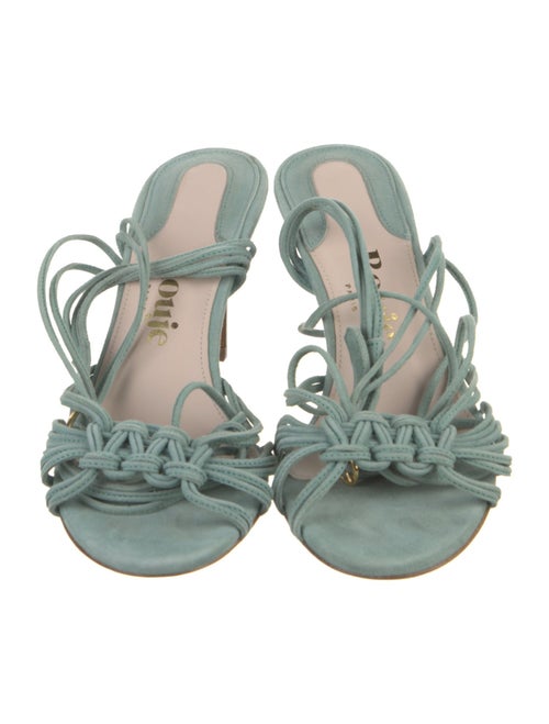 Rouje Suede Colorblock Pattern Sandals