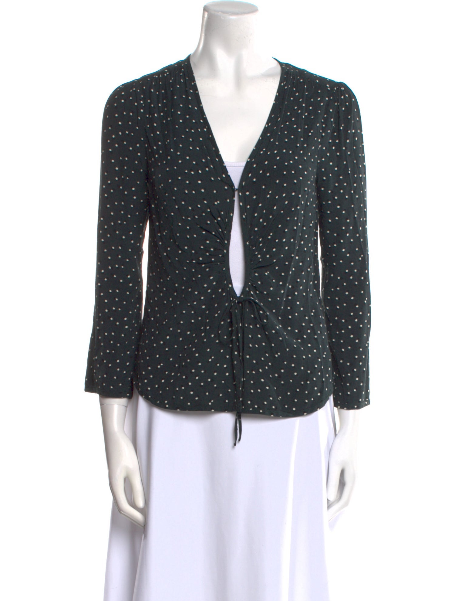 Rouje Polka Dot Print V-Neck Blouse