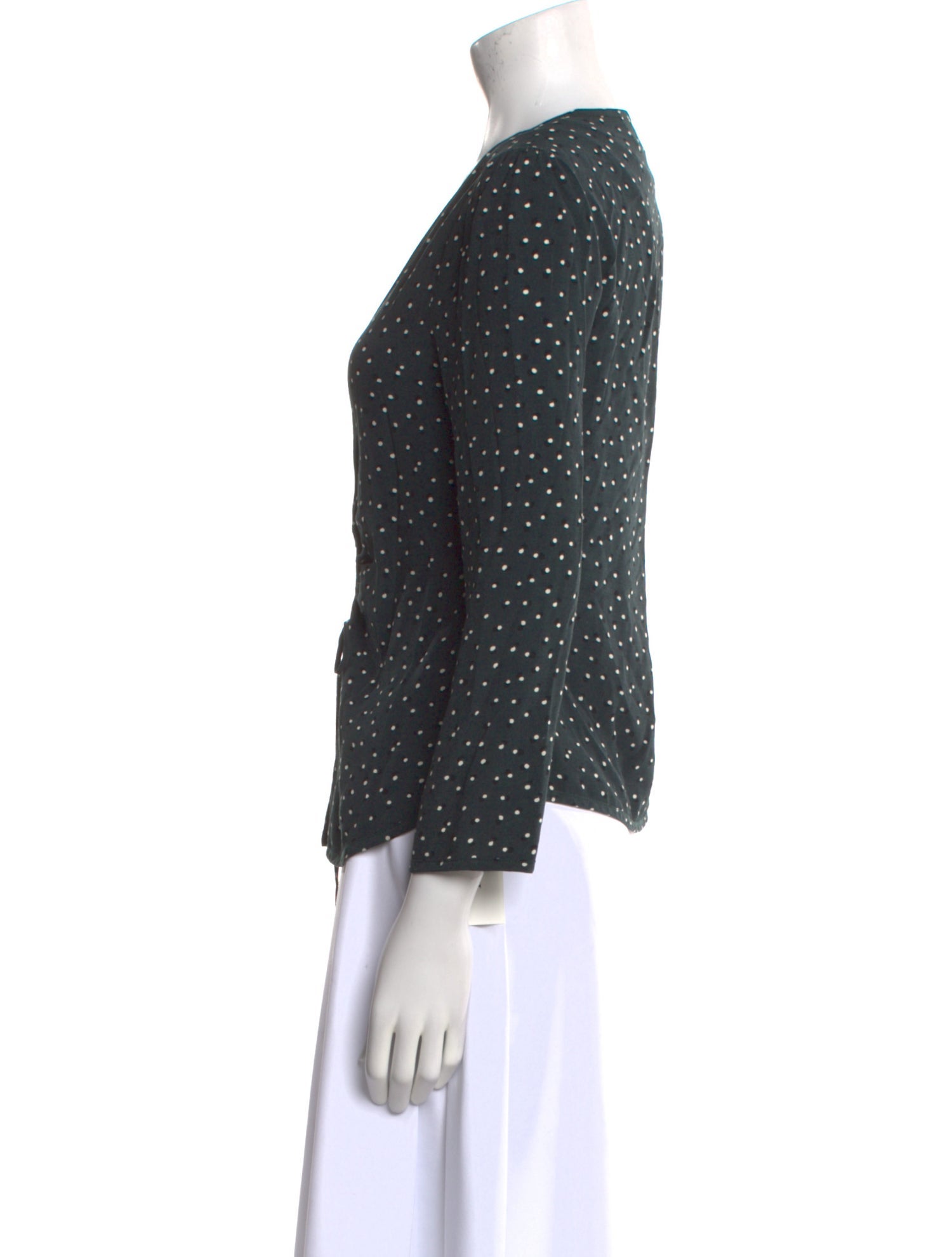 Rouje Polka Dot Print V-Neck Blouse