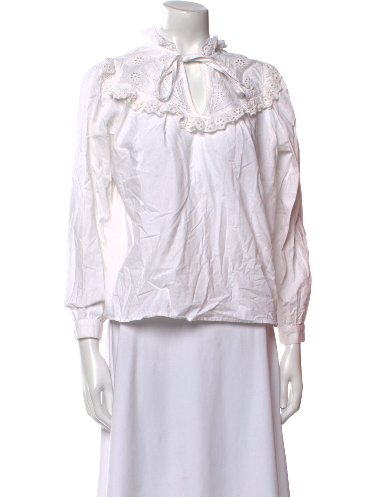 Rouje Mock Neck Three-Quarter Sleeve Blouse