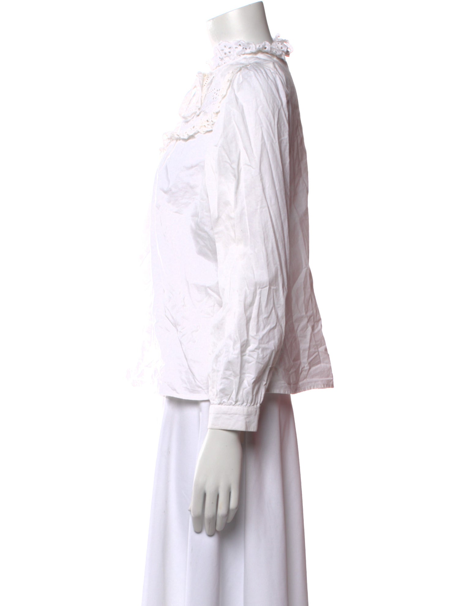 Rouje Mock Neck Three-Quarter Sleeve Blouse