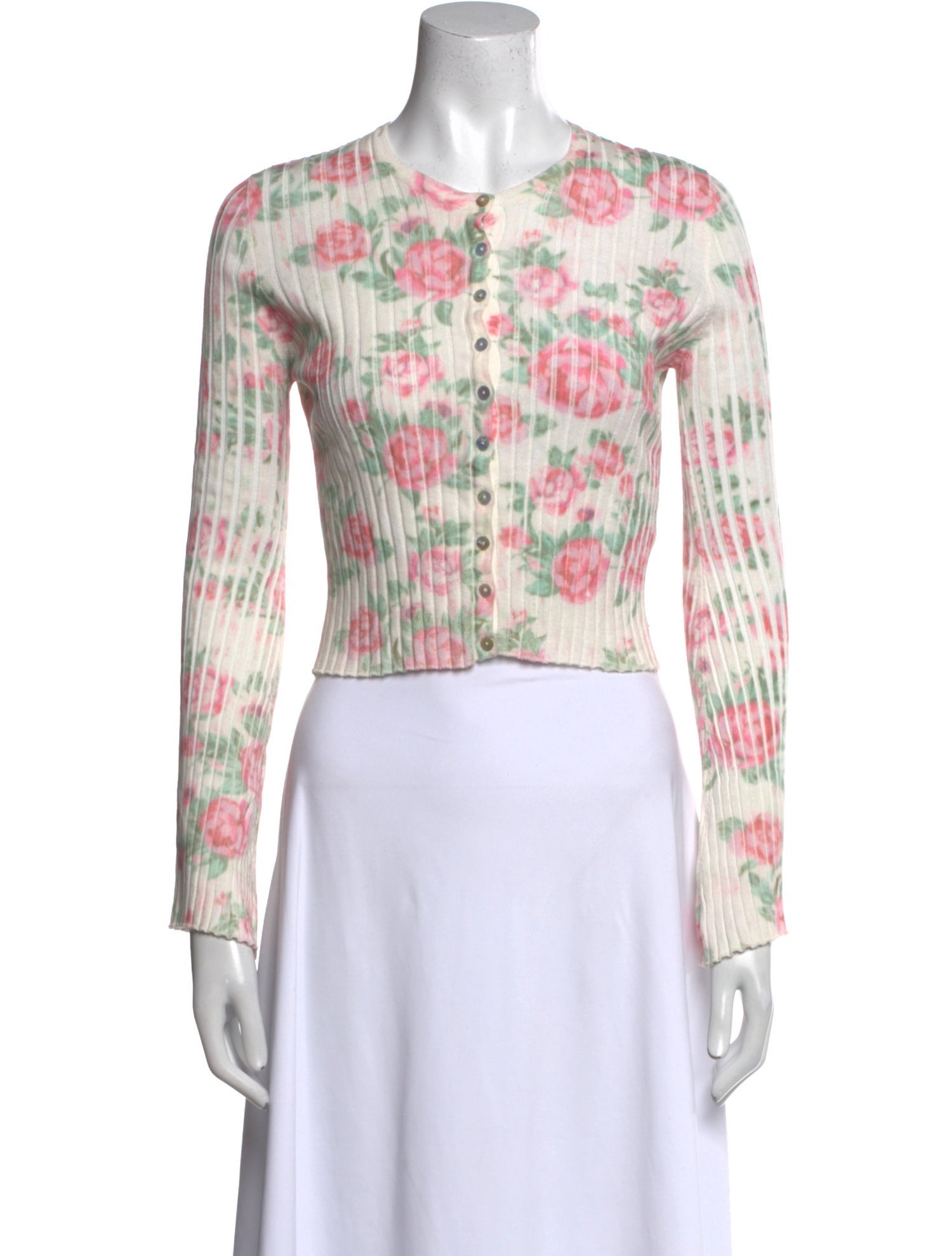 Rouje Floral Print Crew Neck Crop Top w/ Tags