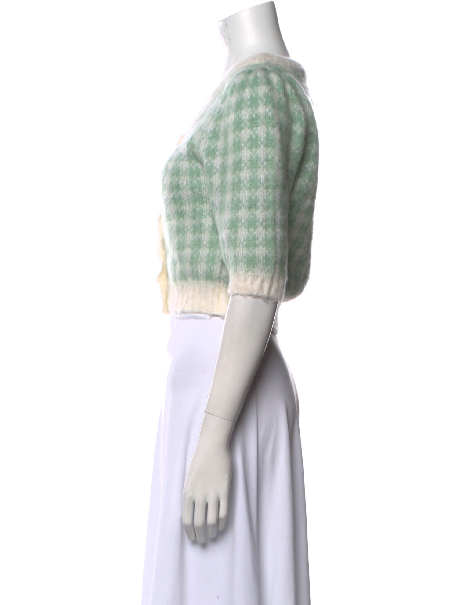 Rouje Plaid Print Scoop Neck Crop Top