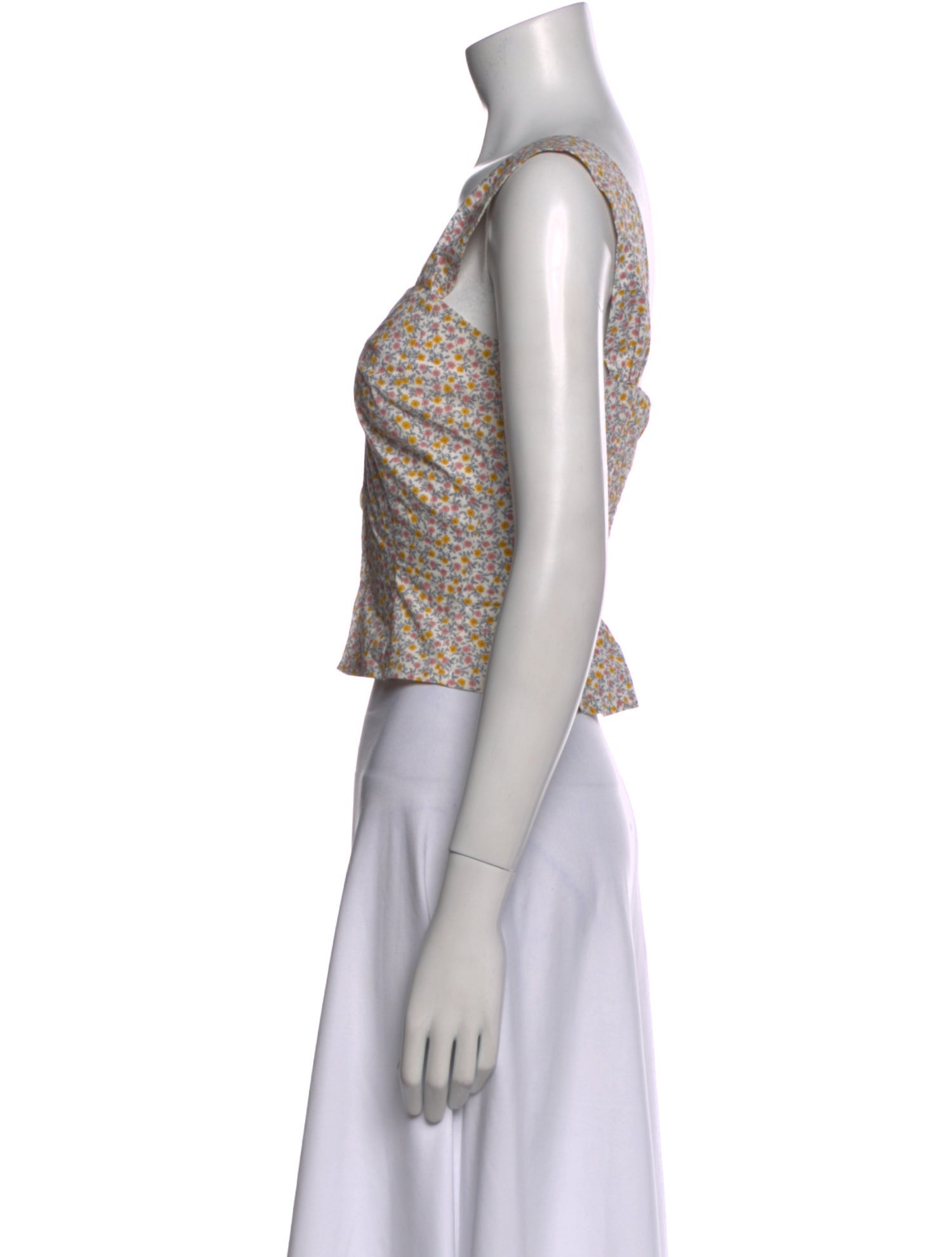 Rouje Printed Square Neckline Crop Top