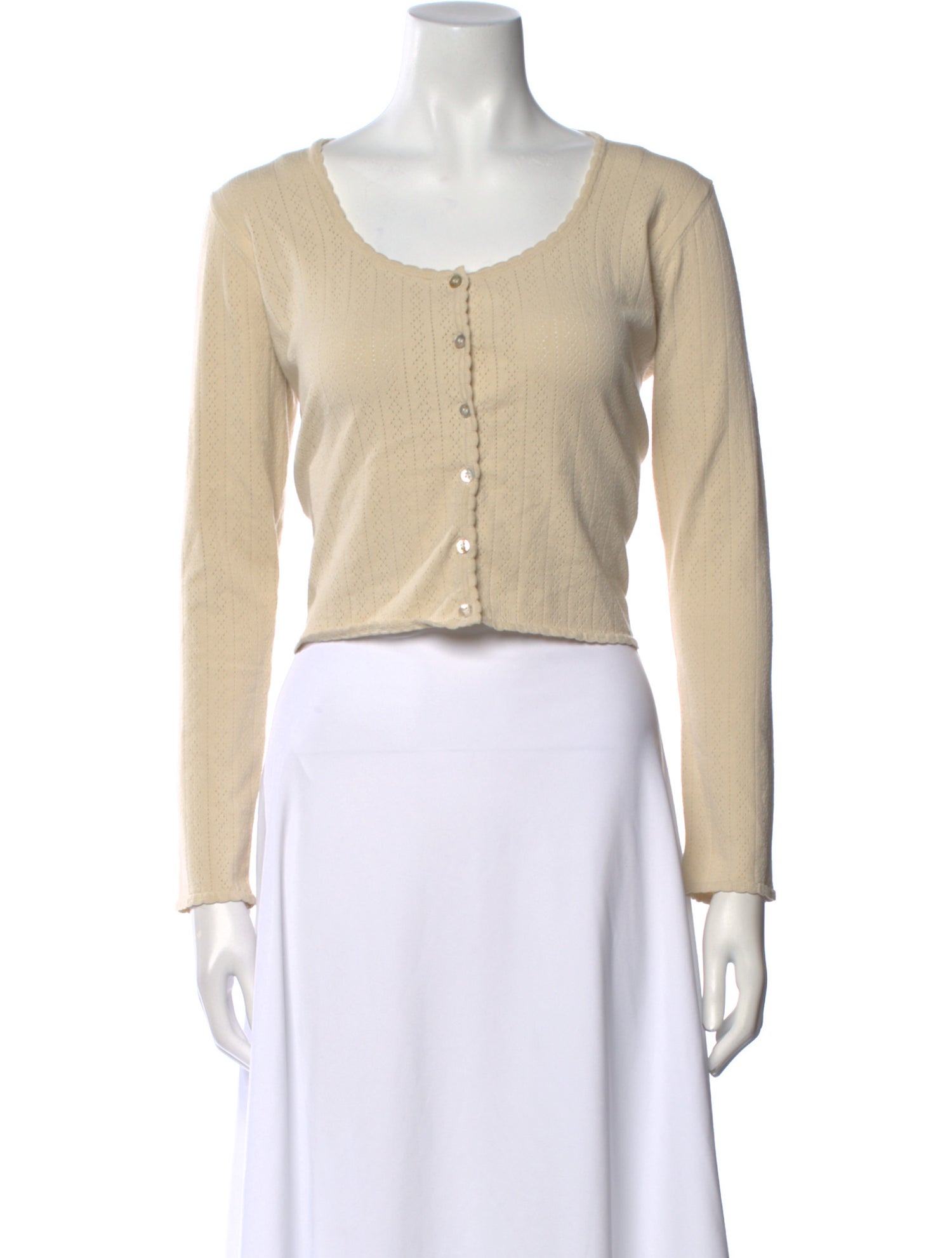 Rouje Scoop Neck Long Sleeve Crop Top