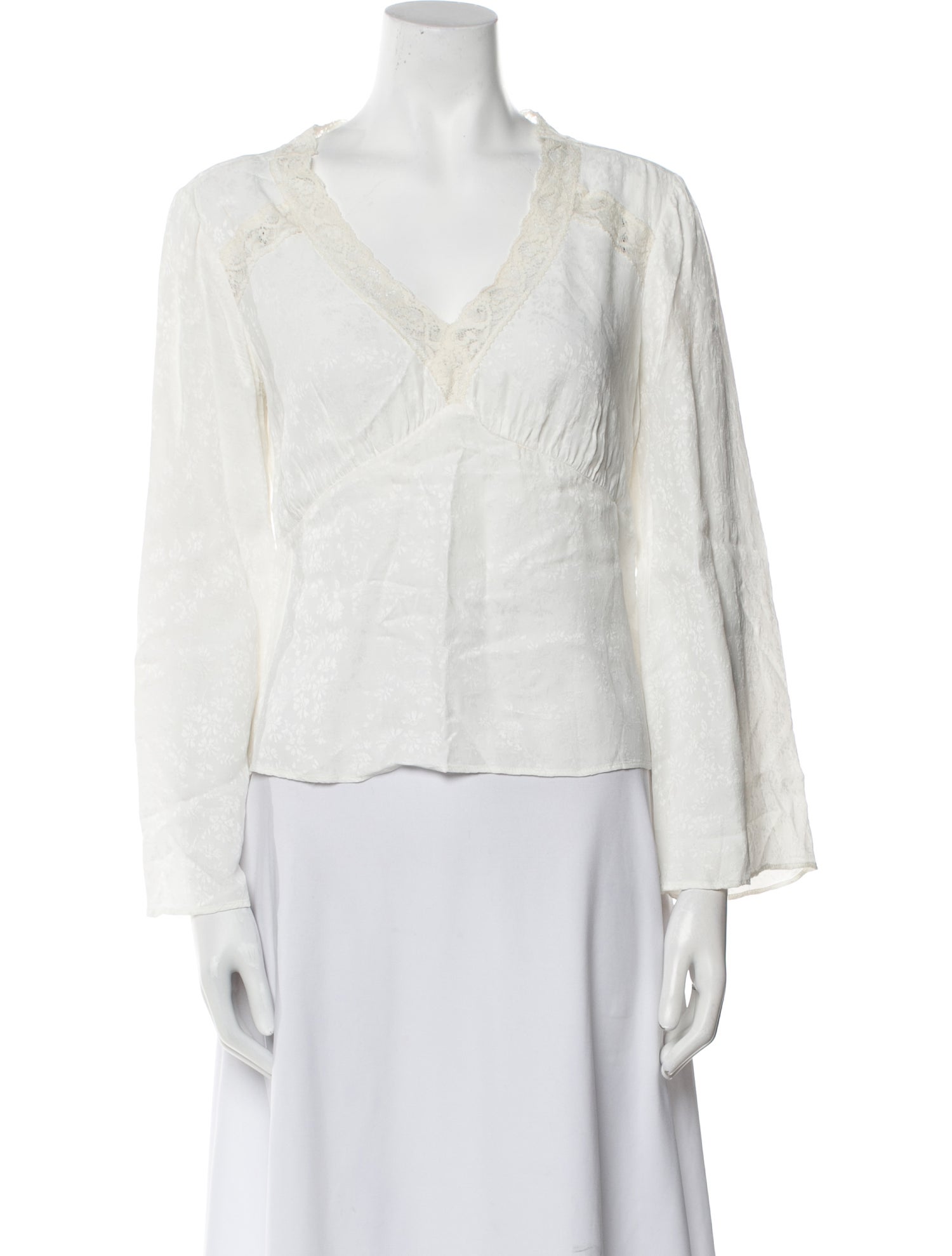 Rouje V-Neck Three-Quarter Sleeve Blouse