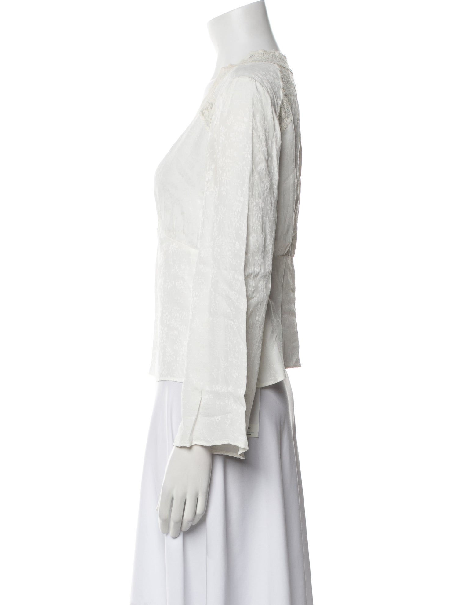 Rouje V-Neck Three-Quarter Sleeve Blouse