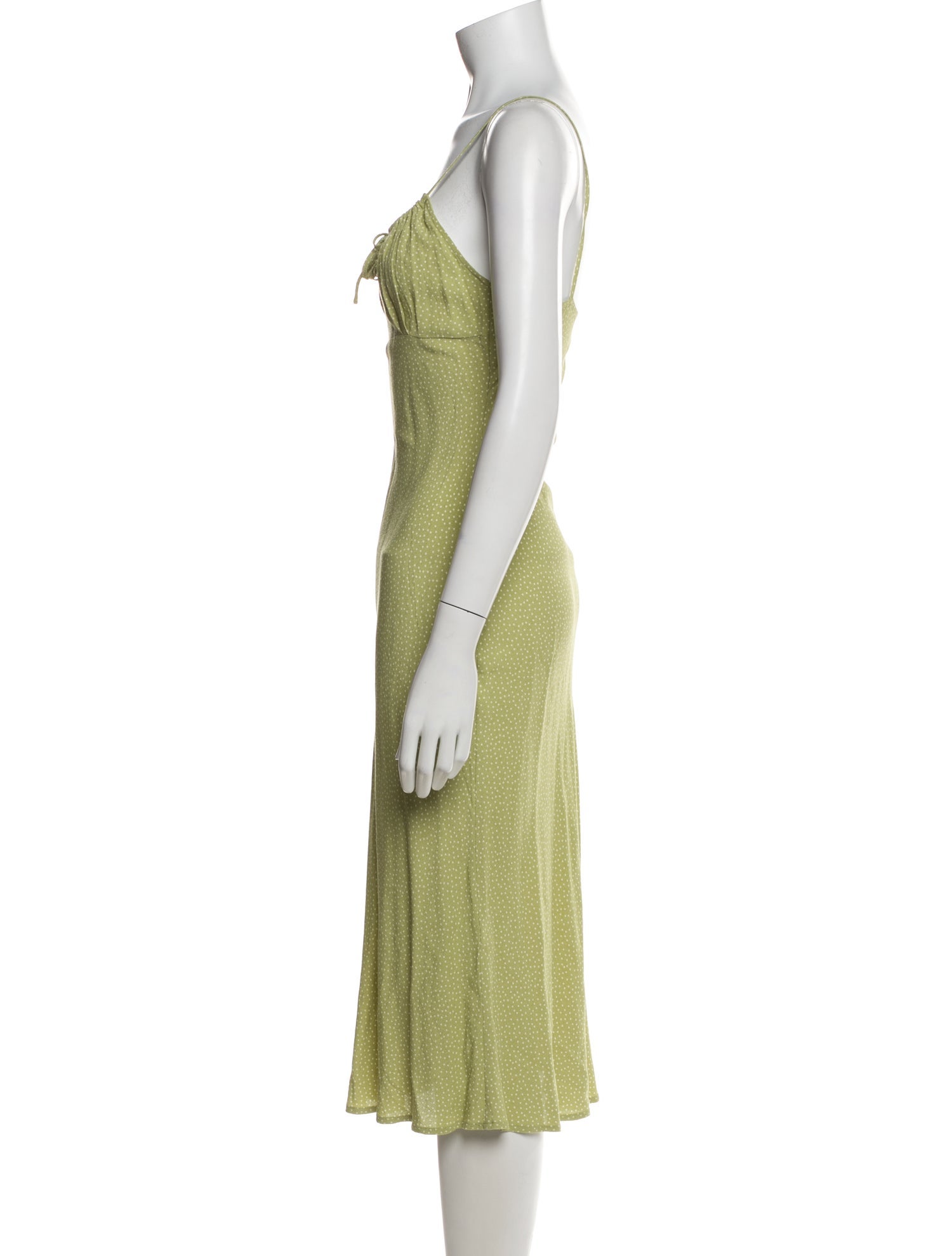 rouje green dress Rouje - RAELLA Dress - Cotton - Belted olive seersucker midi Dress - Green