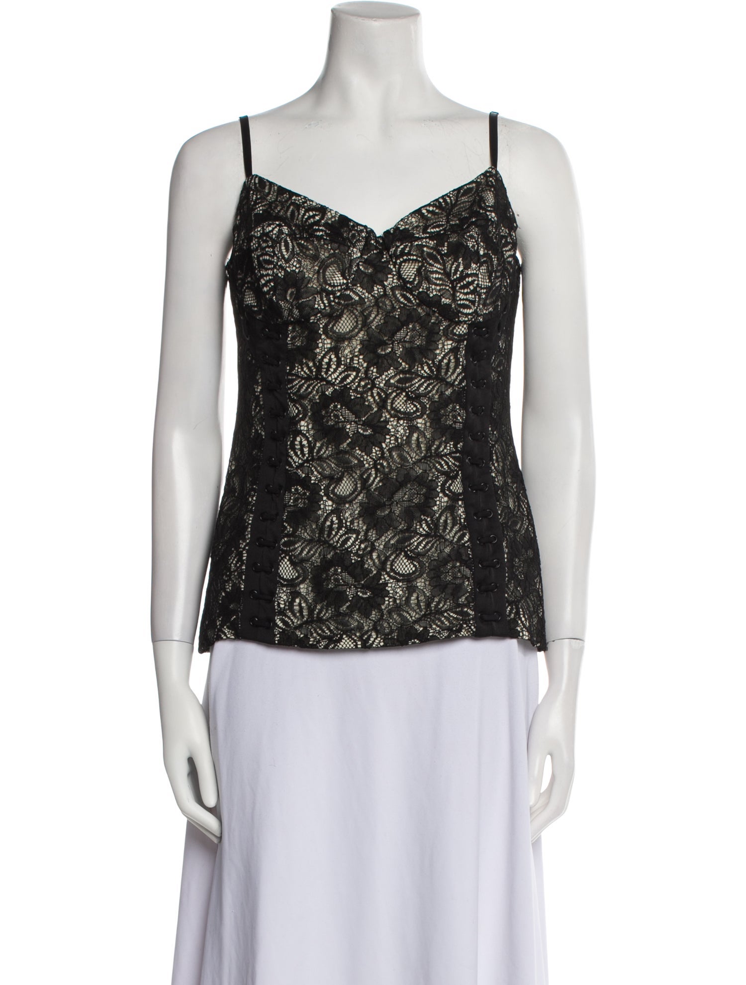 Royal Underground Lace Pattern Square Neckline Top