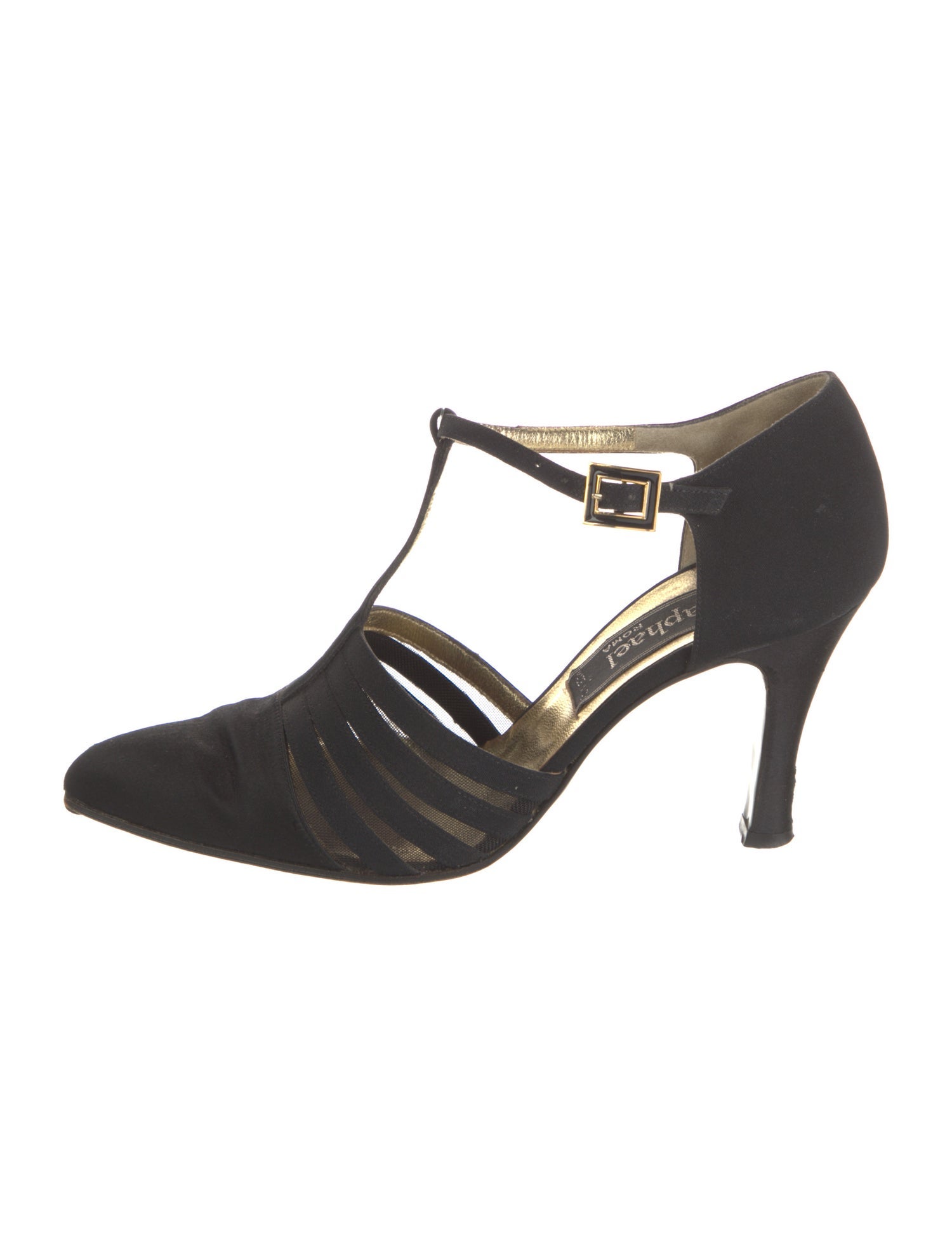 Raphael Nylon Grosgrain Trim T-Strap Pumps