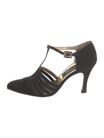 Raphael Pumps Nylon Grosgrain Trim T-Strap 6