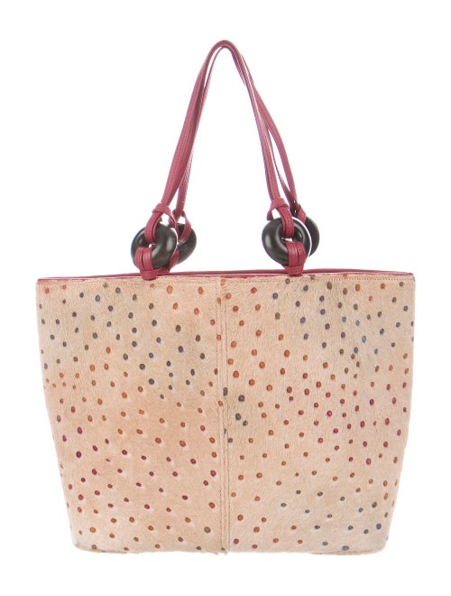 Renaud Pellegrino Polka Dot Ponyhair Tote multicol