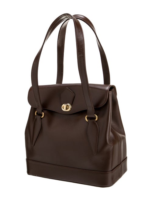 Renaud Pellegrino Leather Top Handle Bag