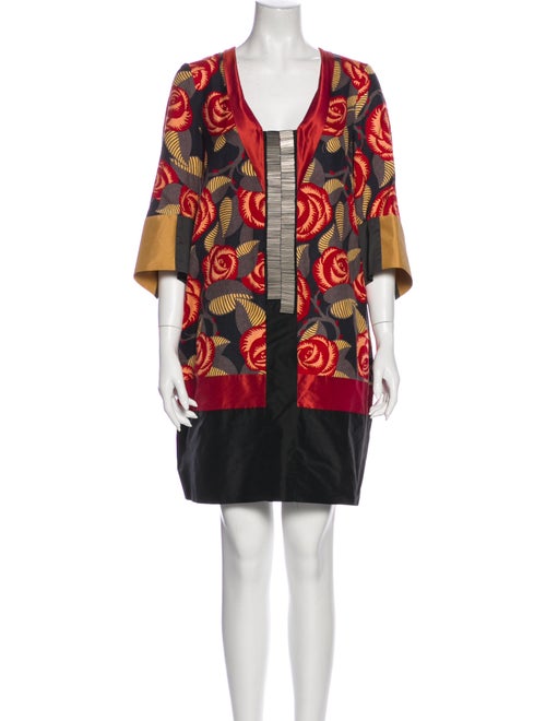 Rozae Nichols Silk Mini Dress Red