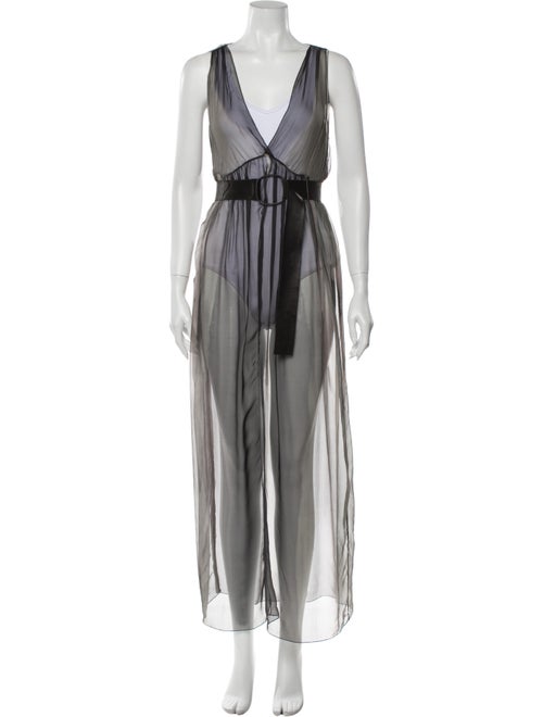 Rozae Nichols V-Neck Long Dress Grey