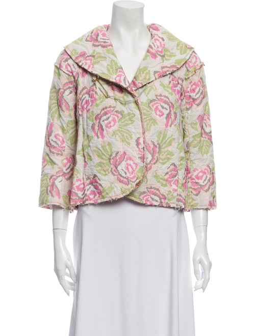 Rozae Nichols Floral Print Evening Jacket White