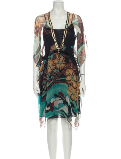 Rozae Nichols Silk Knee-Length Dress Black