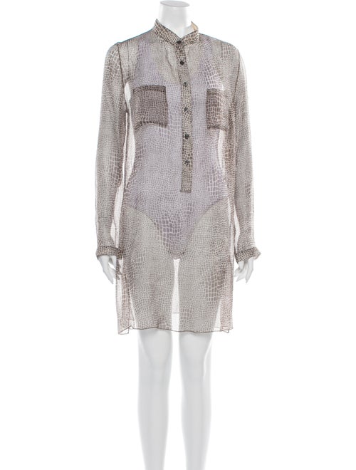 Rozae Nichols Silk Animal Print Tunic White