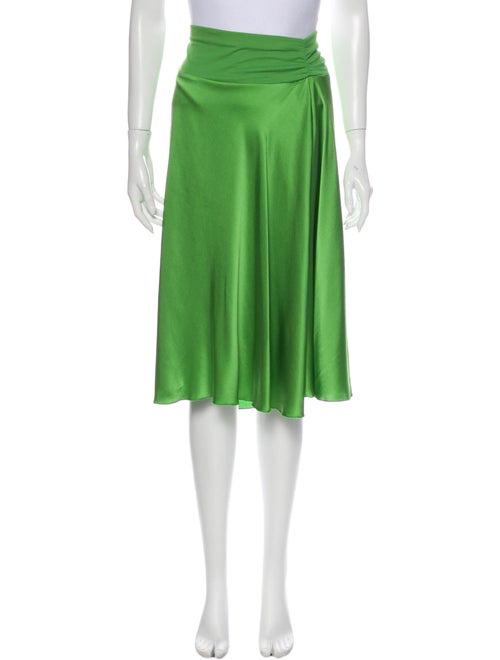 Rozae Nichols Silk Knee-Length Skirt Green