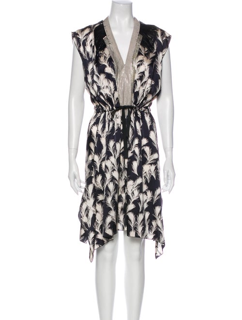 Rozae Nichols Silk Knee-Length Dress Black