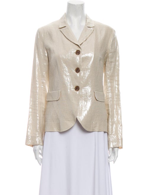 Rozae Nichols Linen Blazer Metallic