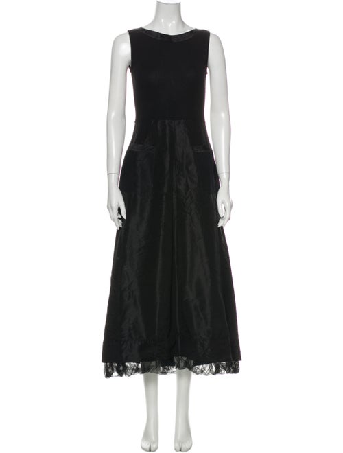 Rozae Nichols Bateau Neckline Long Dress Black