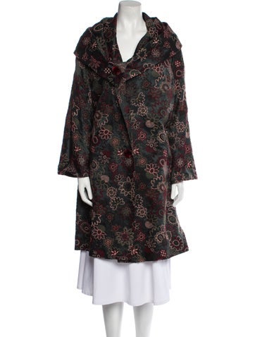 Rozae Nichols Coats Floral Print Coat L