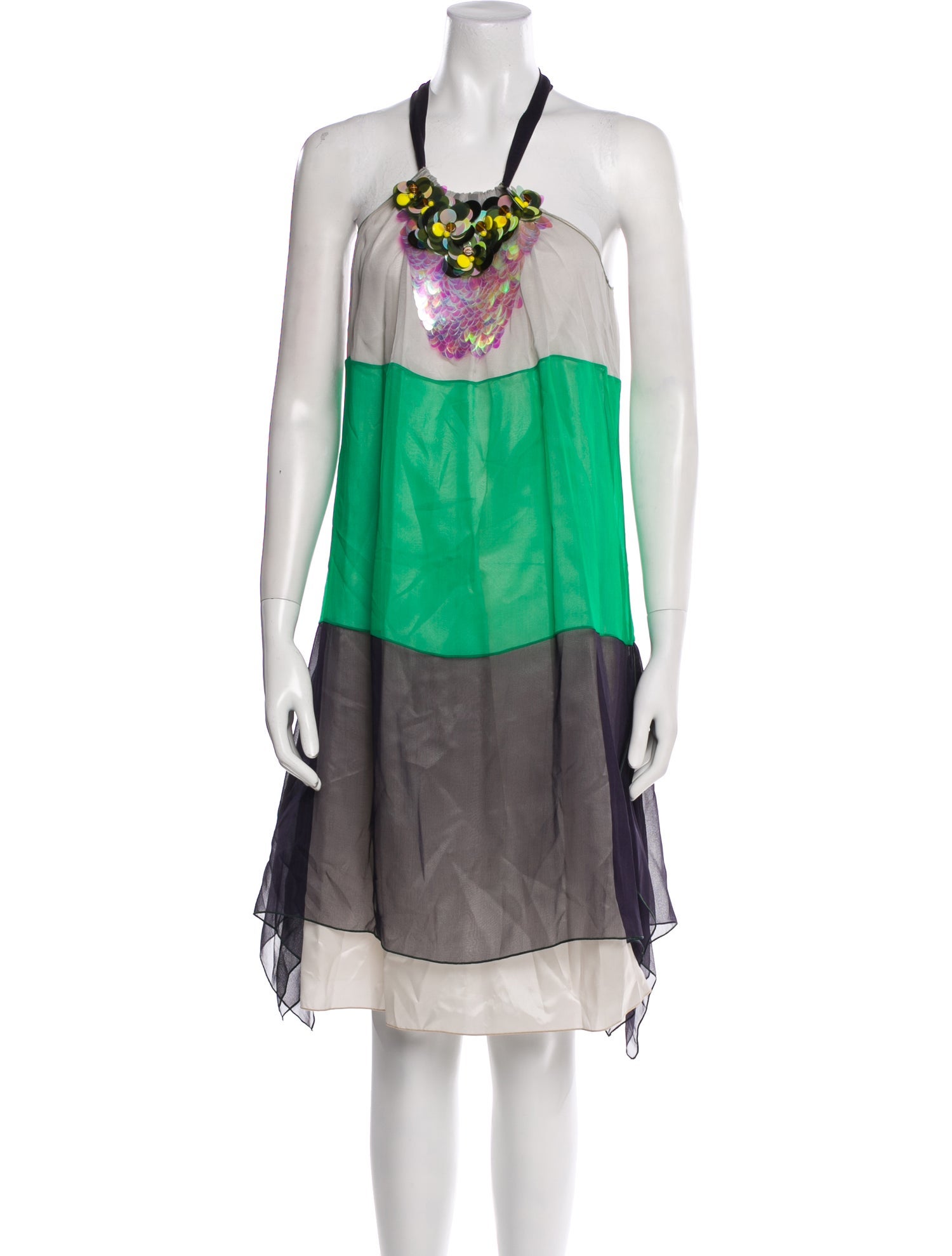 Rozae Nichols Colorblock Pattern Knee-Length Dress