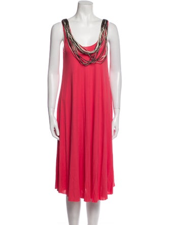 Rozae Nichols Cowl Neck Midi Length Dress