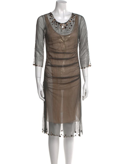 Rozae Nichols Bateau Neckline Midi Length Dress