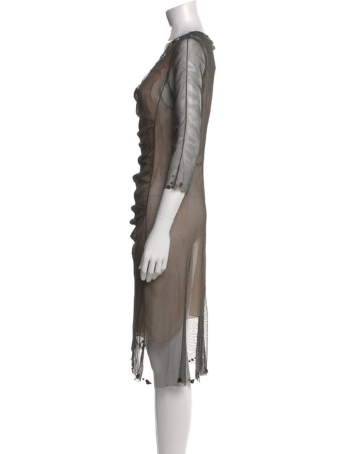 Rozae Nichols Bateau Neckline Midi Length Dress