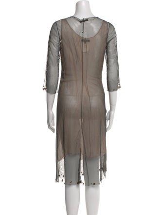 Rozae Nichols Bateau Neckline Midi Length Dress