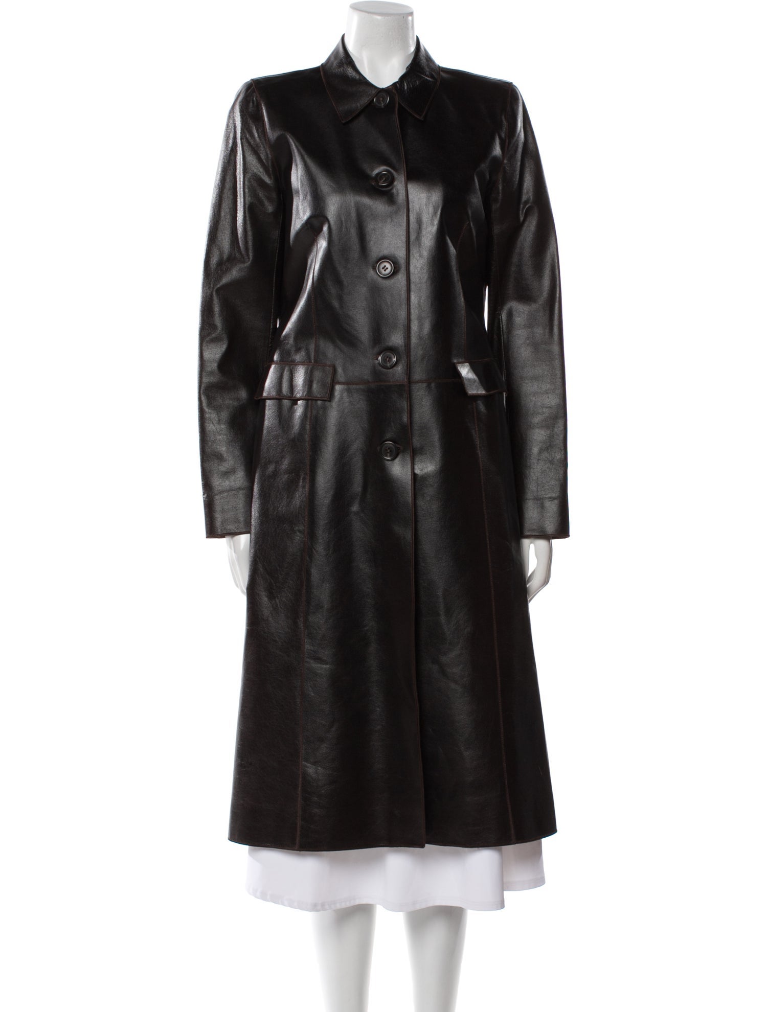 Rozae Nichols Leather Trench Coat