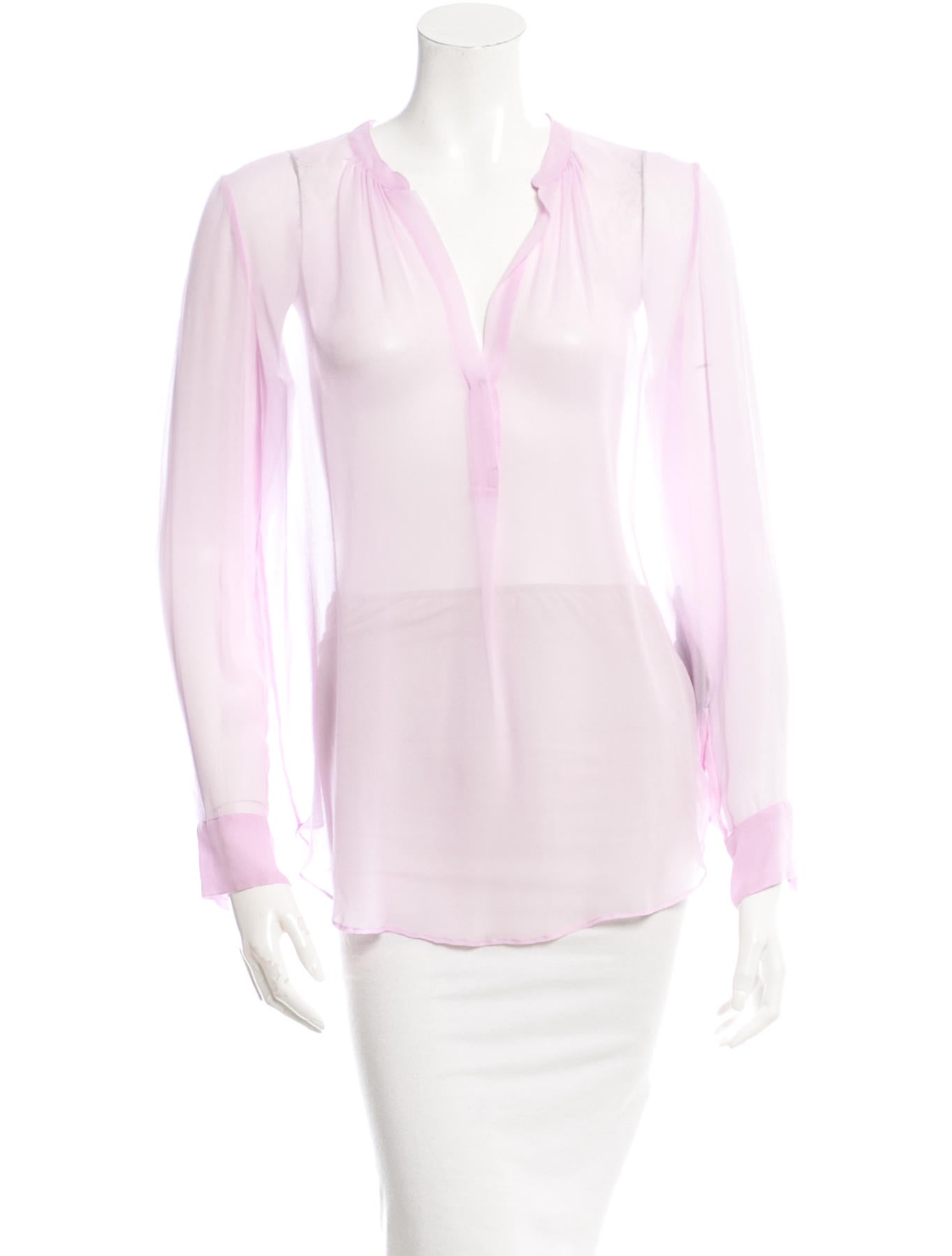 Raquel Allegra Sheer Silk Blouse Clothing WRQLL22539 The RealReal