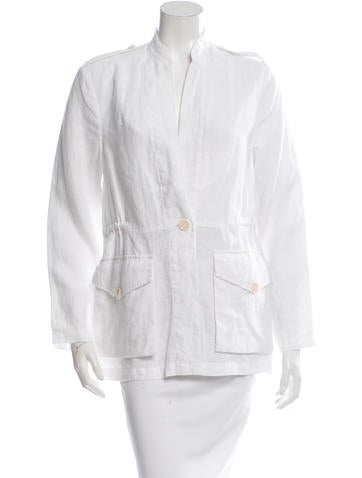 Raquel Allegra Linen Single-Button Blazer w/ Tags