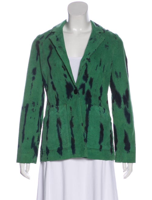 Raquel Allegra Tie-Dye Print Blazer Green