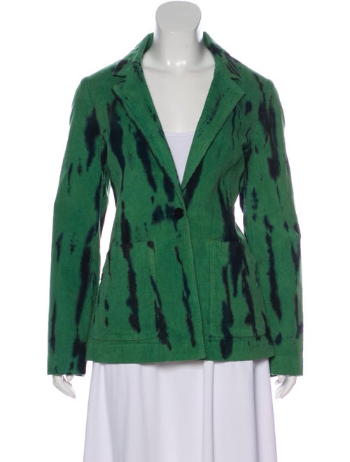 Raquel Allegra Tie-Dye Print Blazer Green