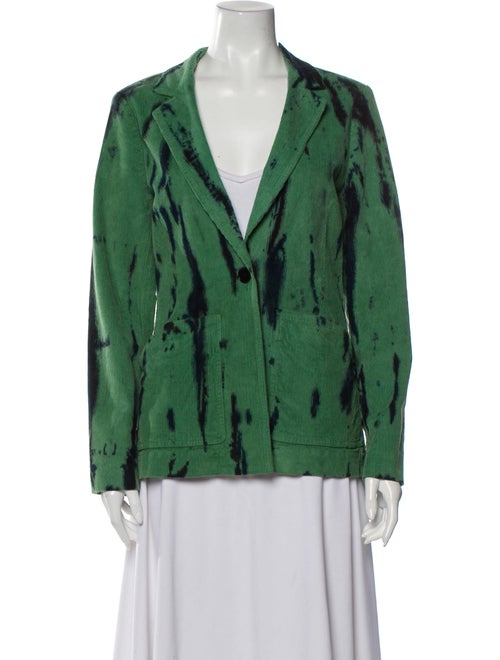 Raquel Allegra Tie-Dye Print Blazer Green