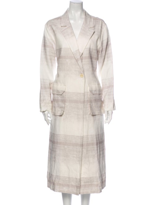 Raquel Allegra Linen Striped Jacket White