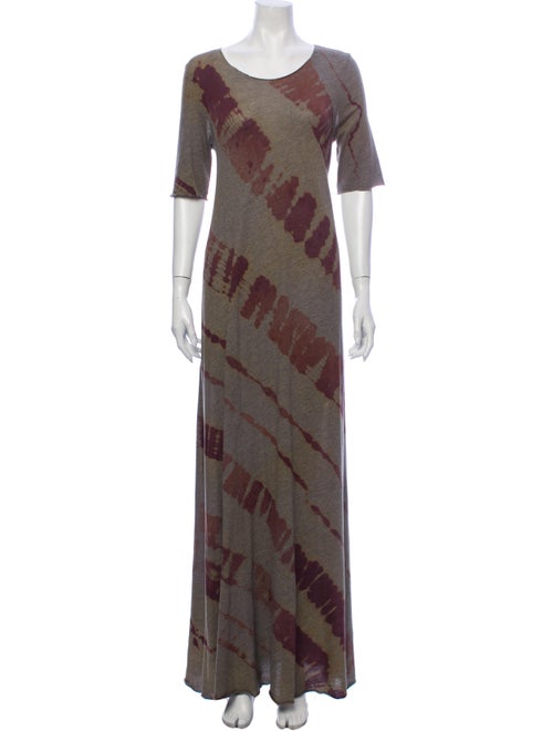 Raquel Allegra Tie-Dye Print Long Dress Grey
