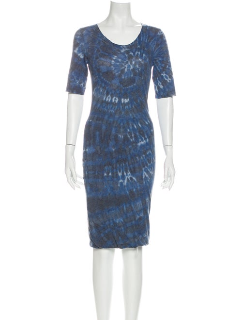 Raquel Allegra Tie-Dye Print Knee-Length Dress Blu