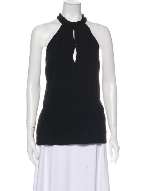 Raquel Allegra Halterneck Sleeveless Blouse Black