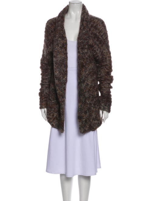 Raquel Allegra Mohair Open Front Sweater Brown