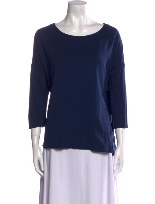 Raquel Allegra Scoop Neck Three-Quarter Sleeve T-Shirt