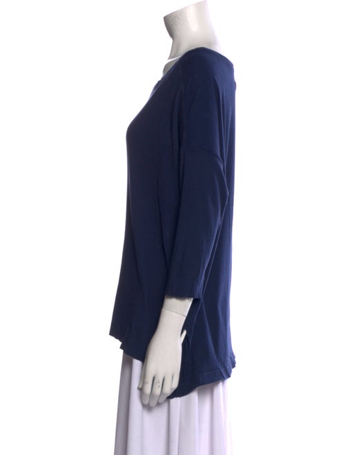 Raquel Allegra Scoop Neck Three-Quarter Sleeve T-Shirt