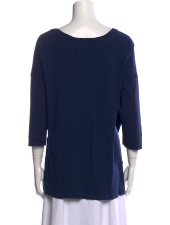 Raquel Allegra Scoop Neck Three-Quarter Sleeve T-Shirt