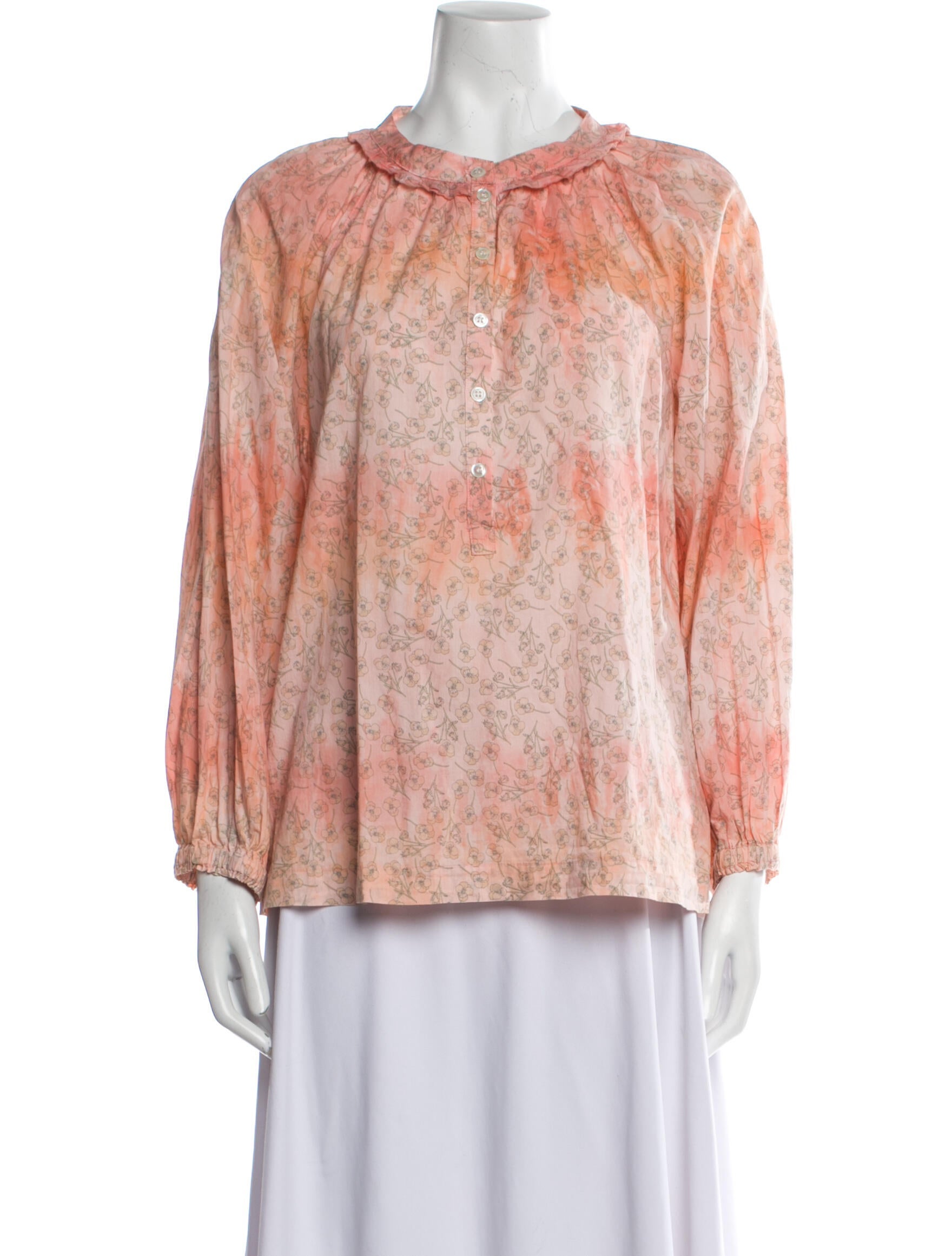 Raquel Allegra Printed Crew Neck Blouse