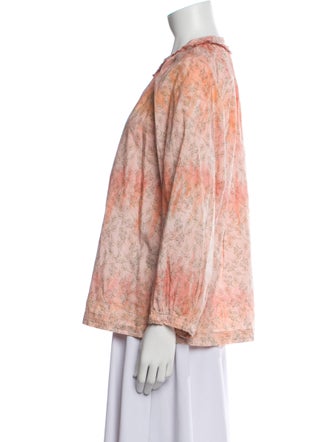 Raquel Allegra Printed Crew Neck Blouse
