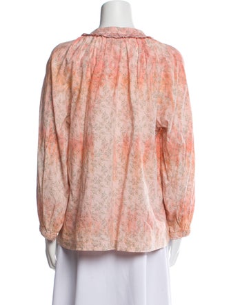 Raquel Allegra Printed Crew Neck Blouse