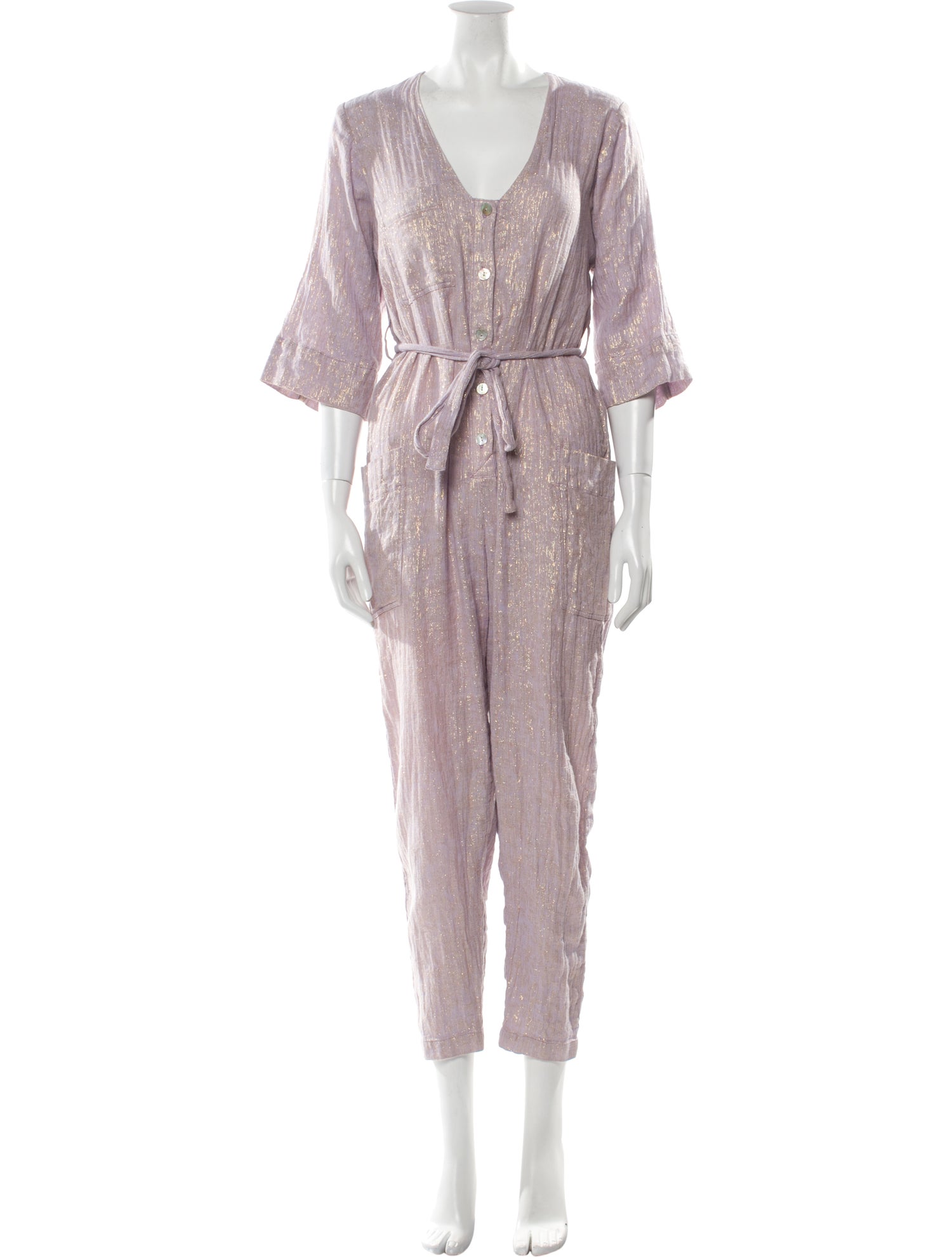 Raquel Allegra Plunge Neckline Jumpsuit